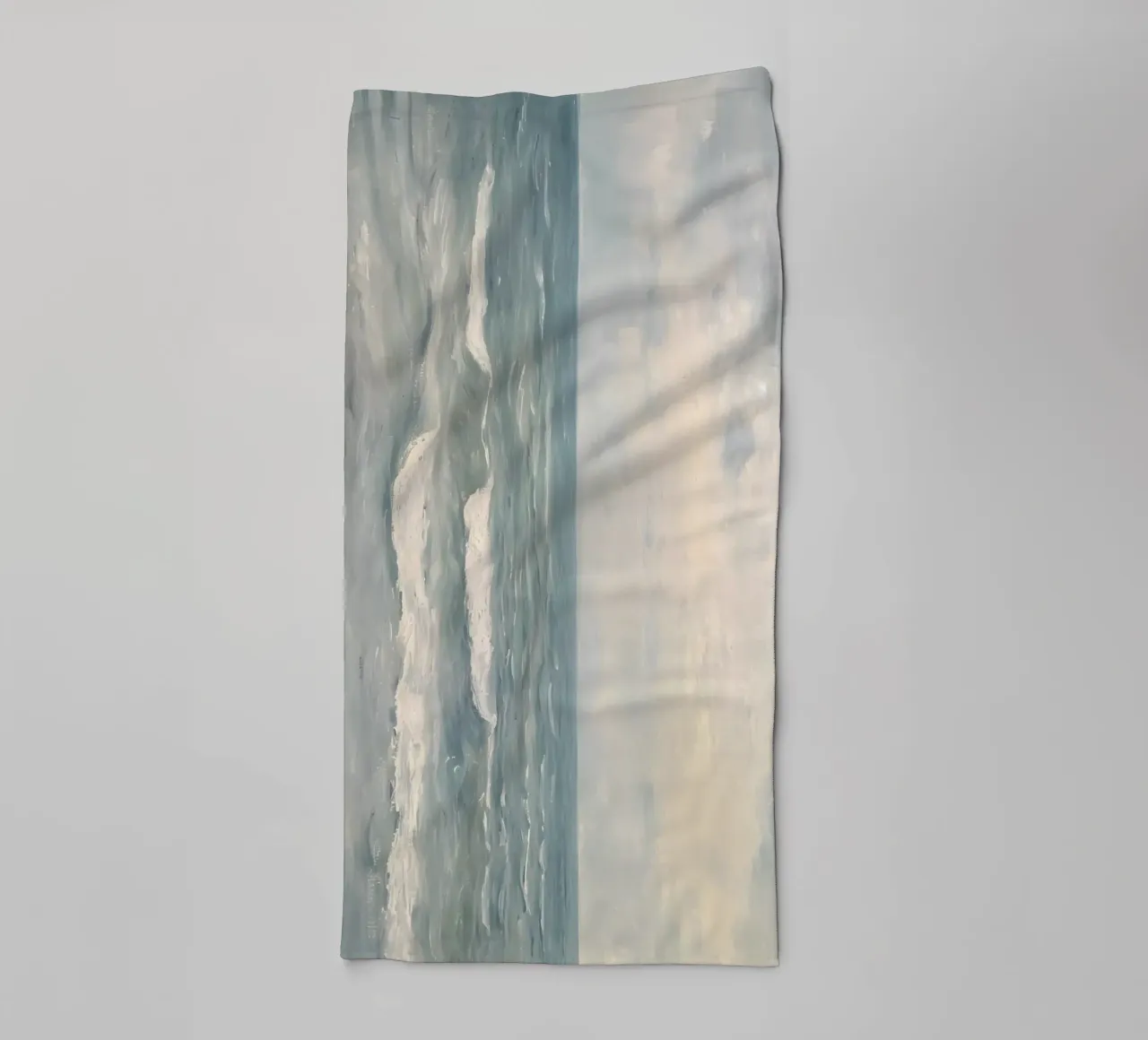 Misty Ocean Waves Seascape - Impressionist Art Print towel by ClubArt