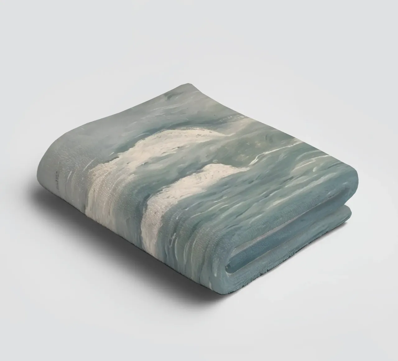 Misty Ocean Waves Seascape - Impressionist Art Print towel by ClubArt