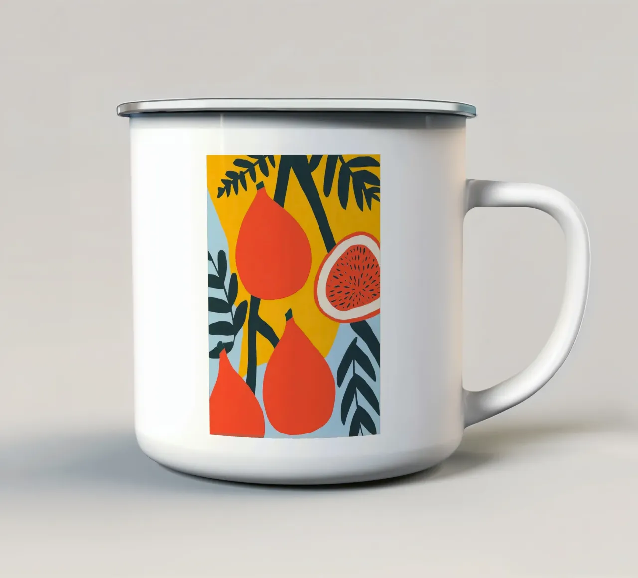 Estate, sole, profumo di fico | Botanica tropicale tazza in smalto da Autofocus