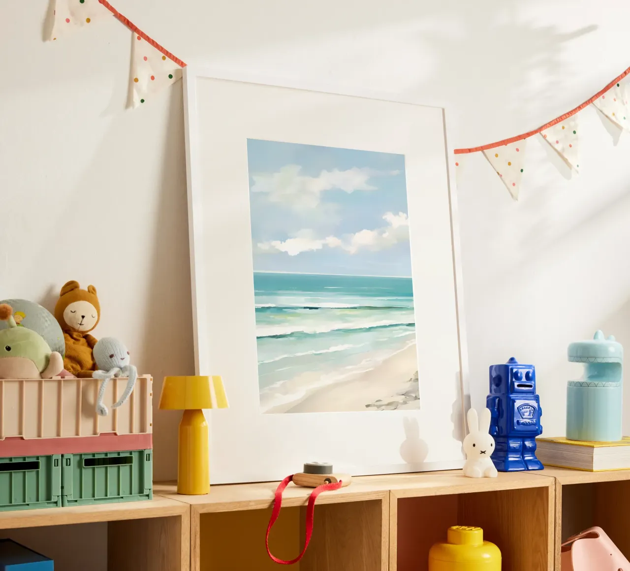 Gelassene Strandszene - Türkisfarbenes Meer Kunst Hahnemühle von ClubArt