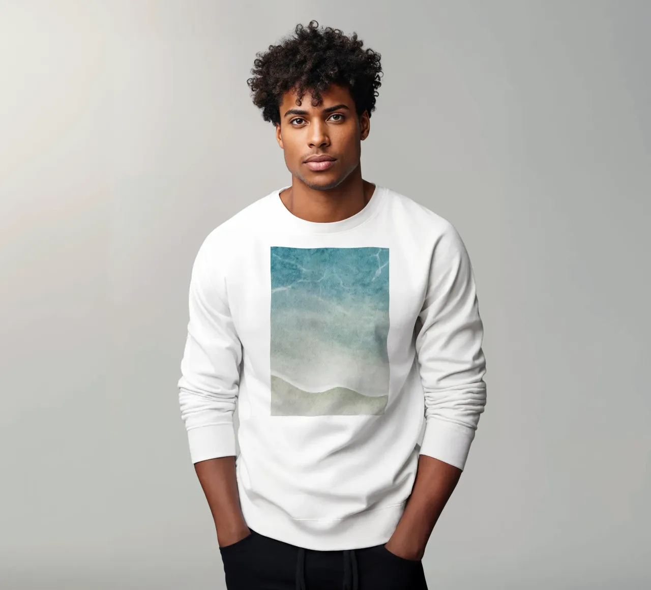Abstract Ocean Shoreline Art - Serenidad costera sudadera de ClubArt