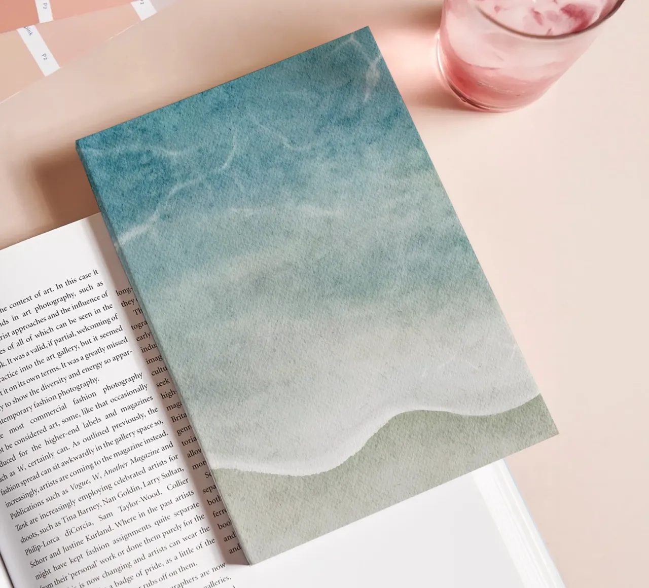 Abstract Ocean Shoreline Art - Coastal Serenity notebook by ClubArt