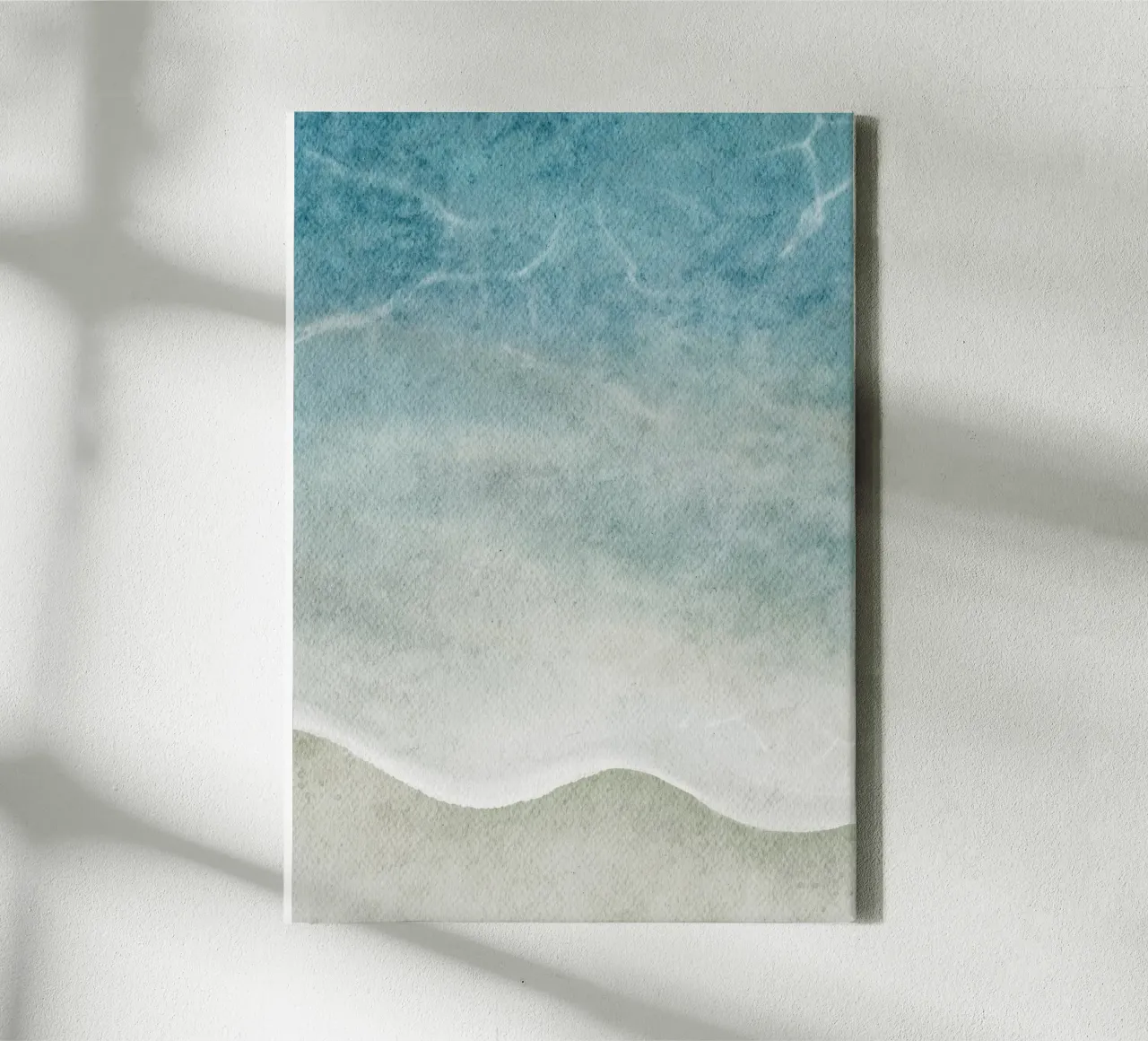 Abstracte oceaan kustlijn kunst - Kust sereniteit canvas met Baklijst van ClubArt
