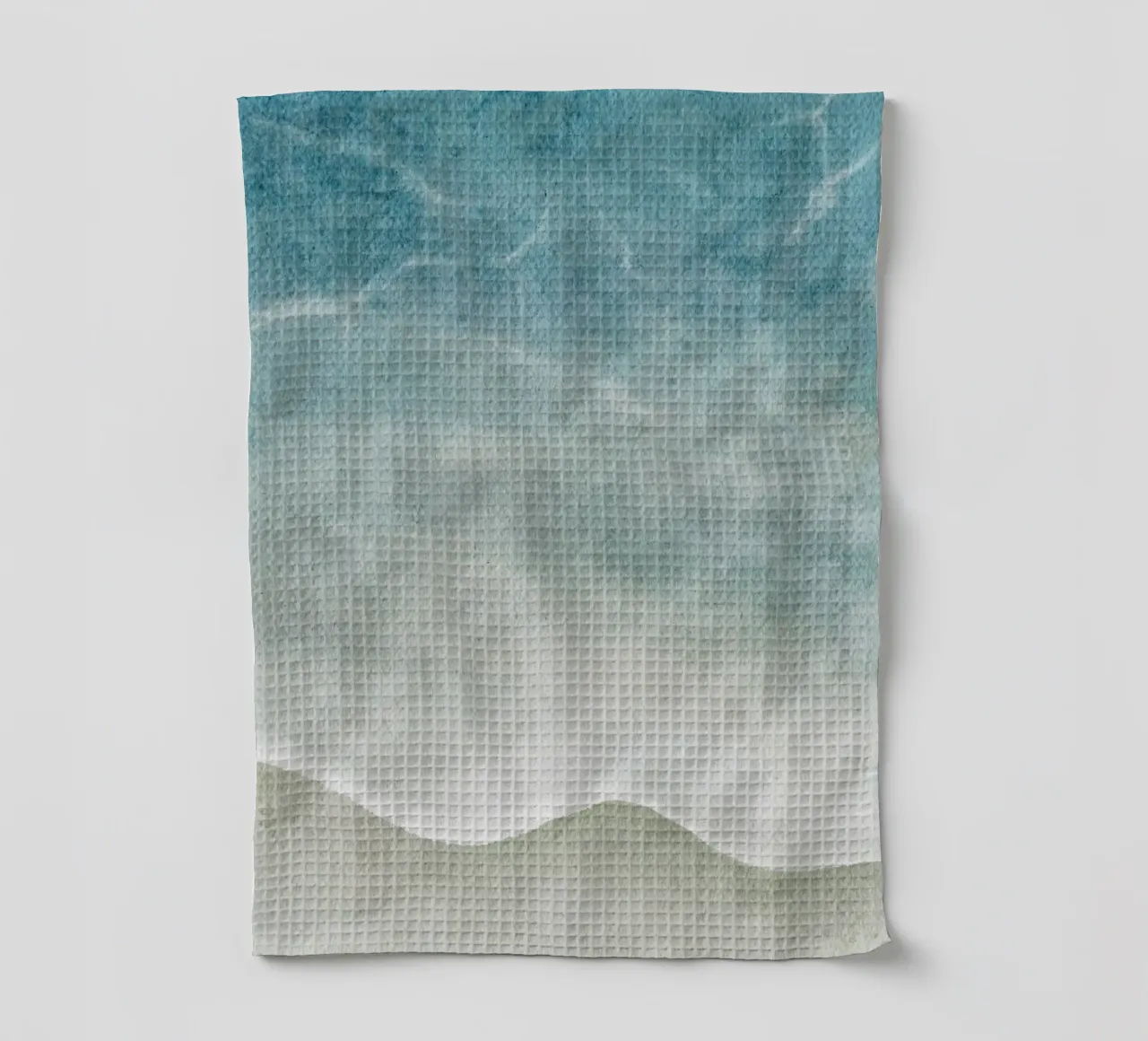 Abstracte oceaan kustlijn kunst - Kust sereniteit theedoek van ClubArt