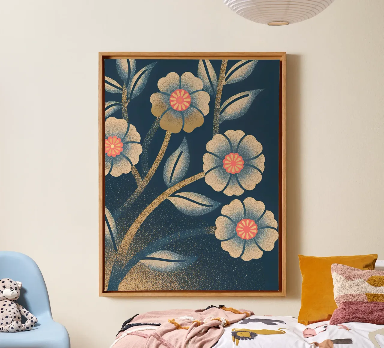 Fiori e foglie tela con Cornice a cassetta da SOUL SHOP