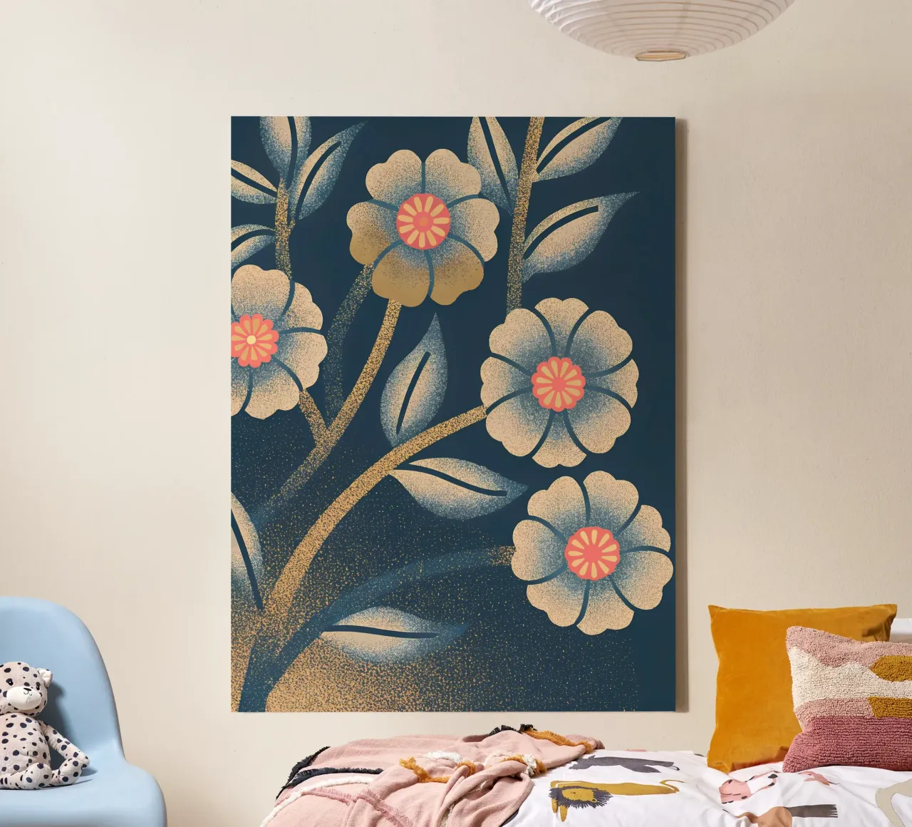 Fiori e foglie tela con Cornice a cassetta da SOUL SHOP