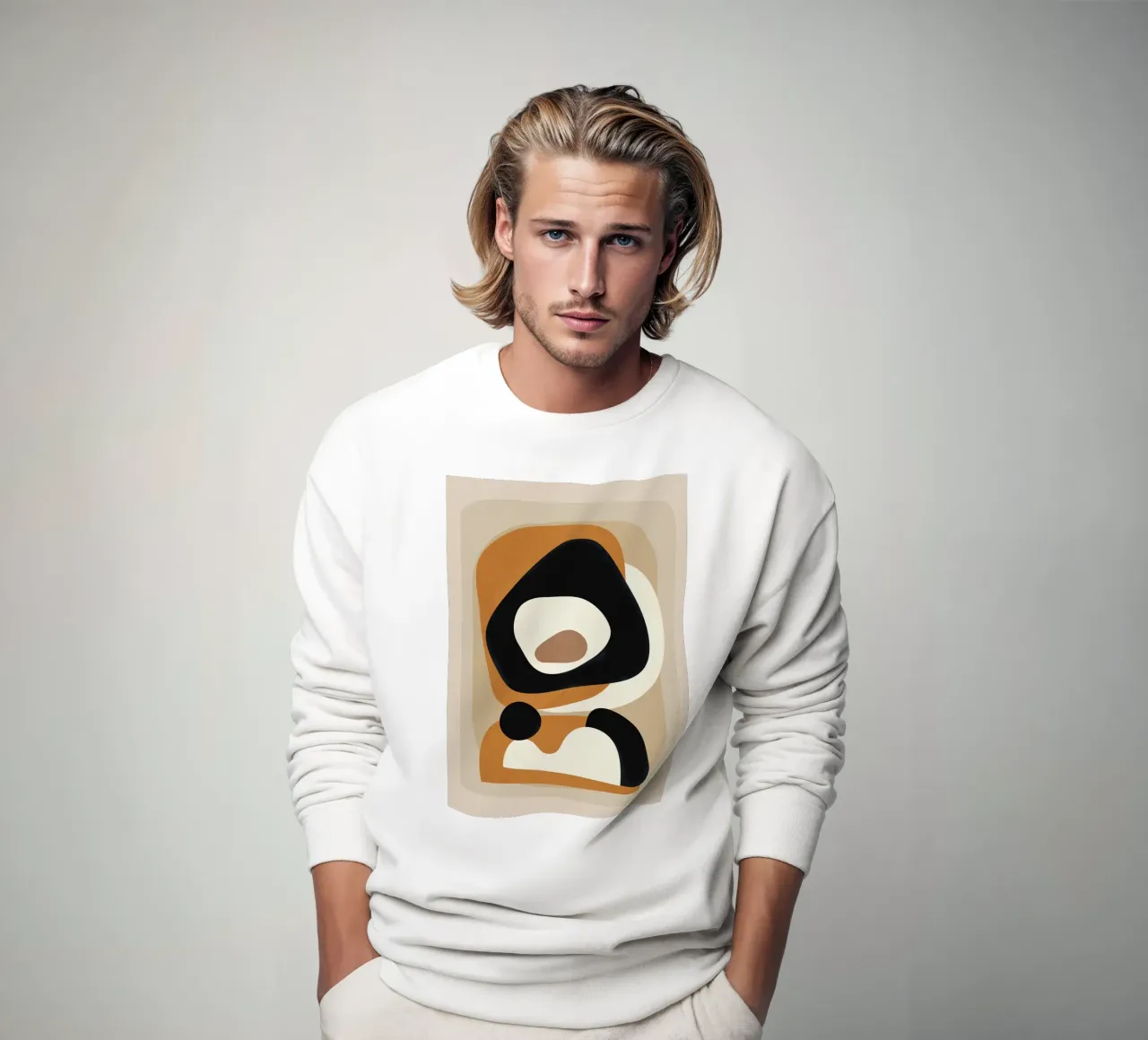 Minimal Abstract Shape Art 1 Sweatshirt von Flow Line