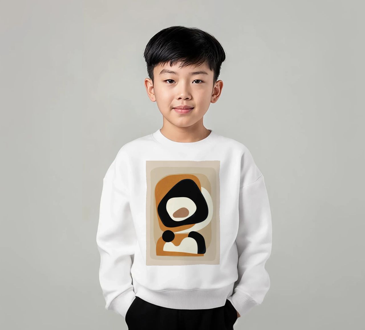 Minimal Abstract Shape Art 1 felpa bambino da Flow Line