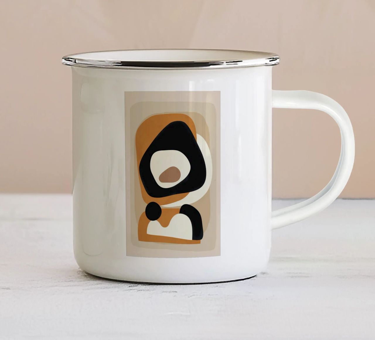 Minimal Abstract Shape Art 1 tazza in smalto da Flow Line
