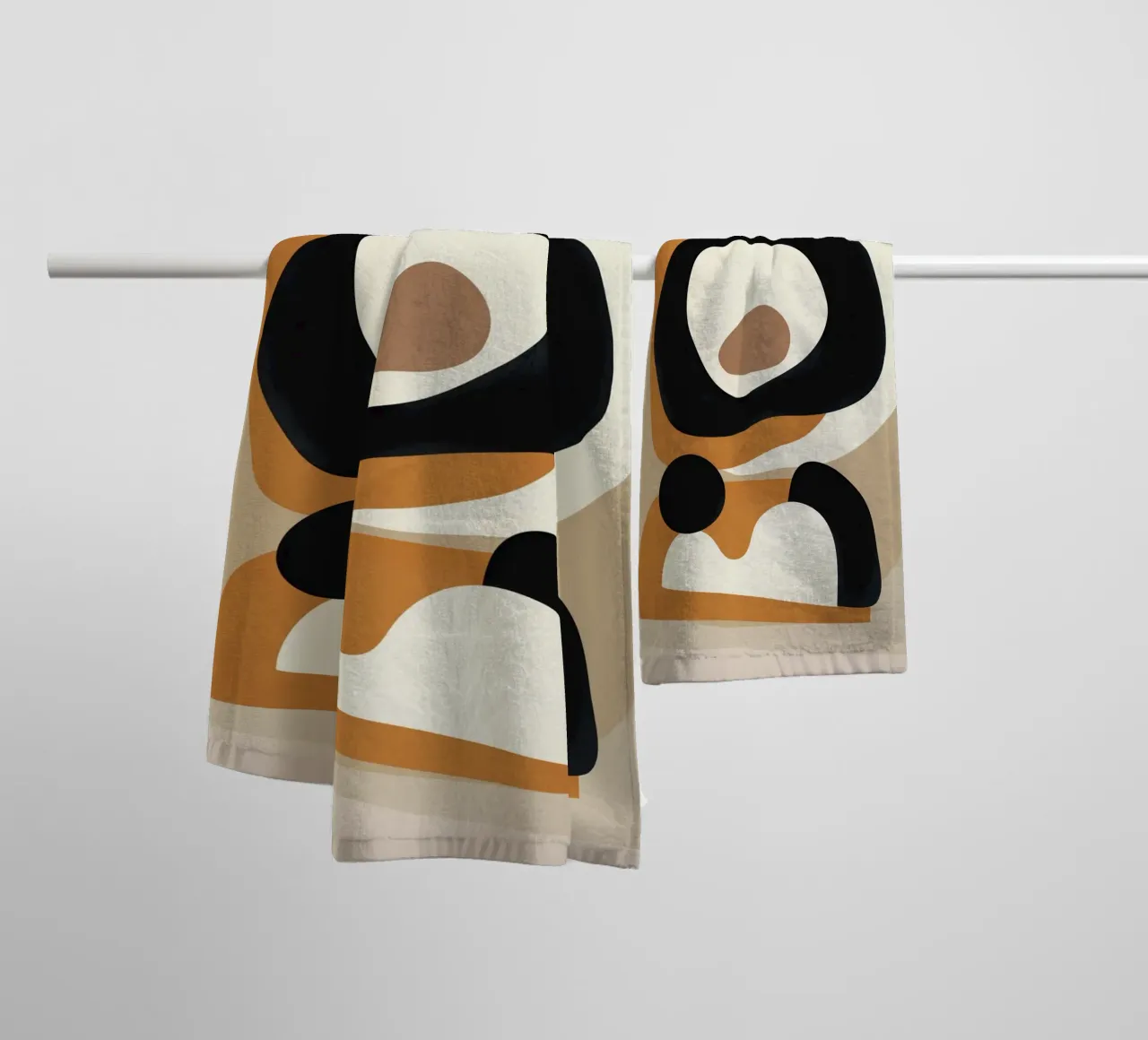 Minimal Abstract Shape Art 1 Handtuch von Flow Line