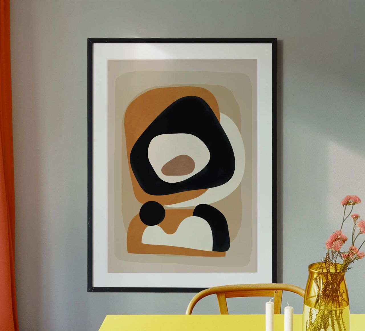 Minimal Abstract Shape Art 1 Poster von Flow Line