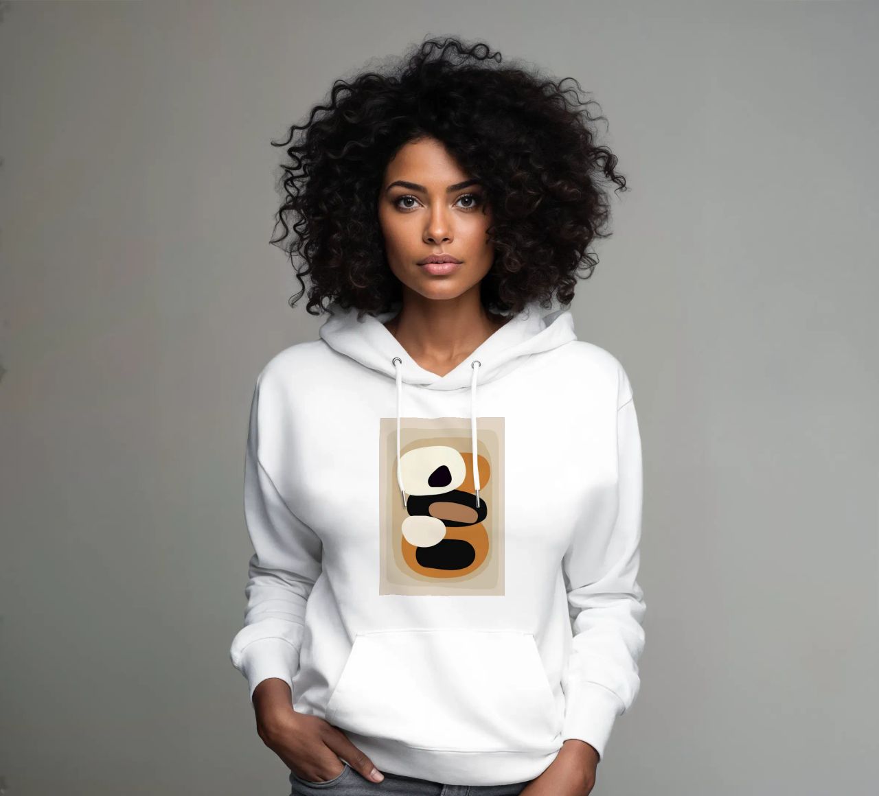 Minimal Abstract Shape Art 2 felpa con cappuccio da Flow Line