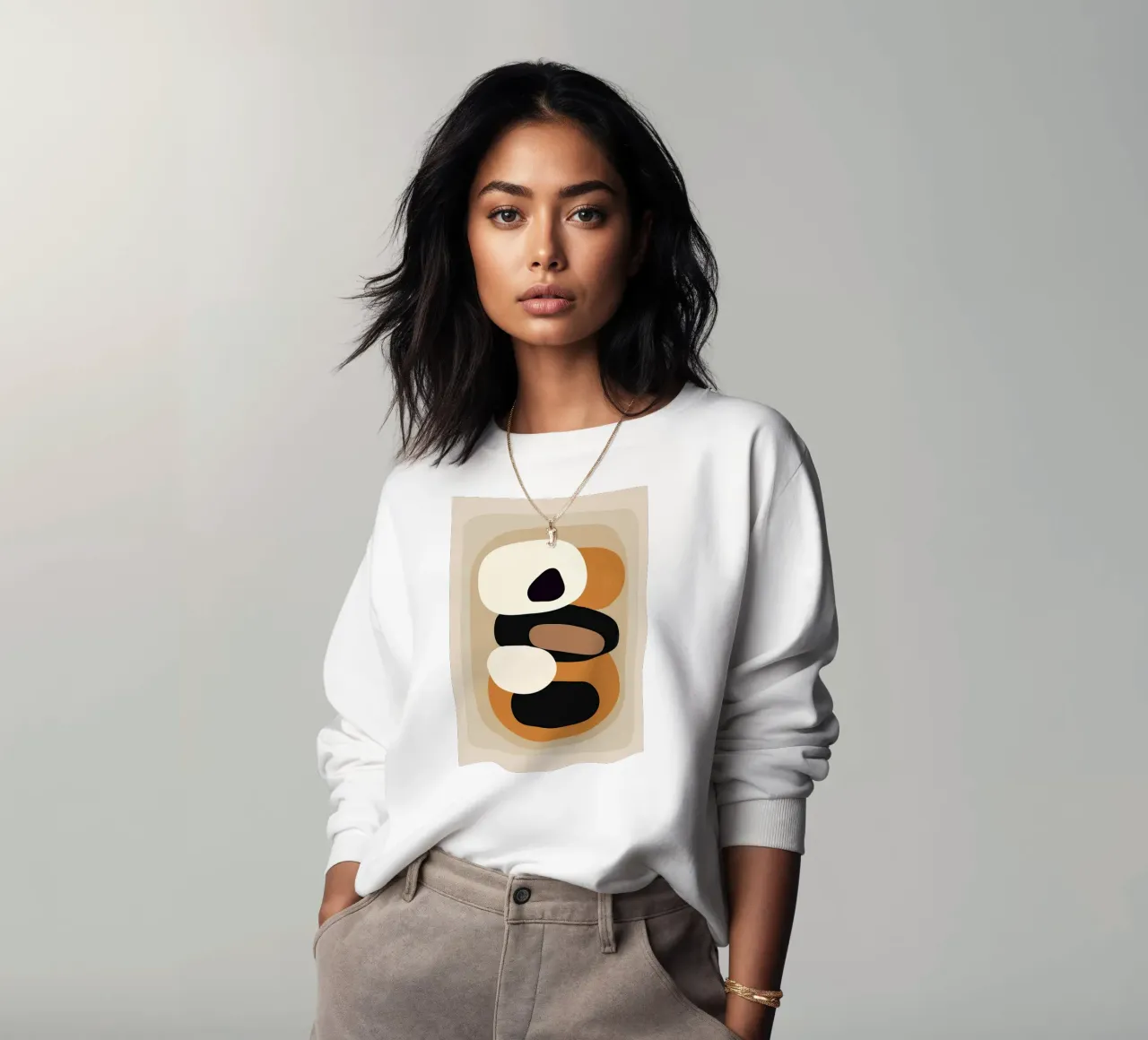 Minimal Abstract Shape Art 2 sweat de Flow Line