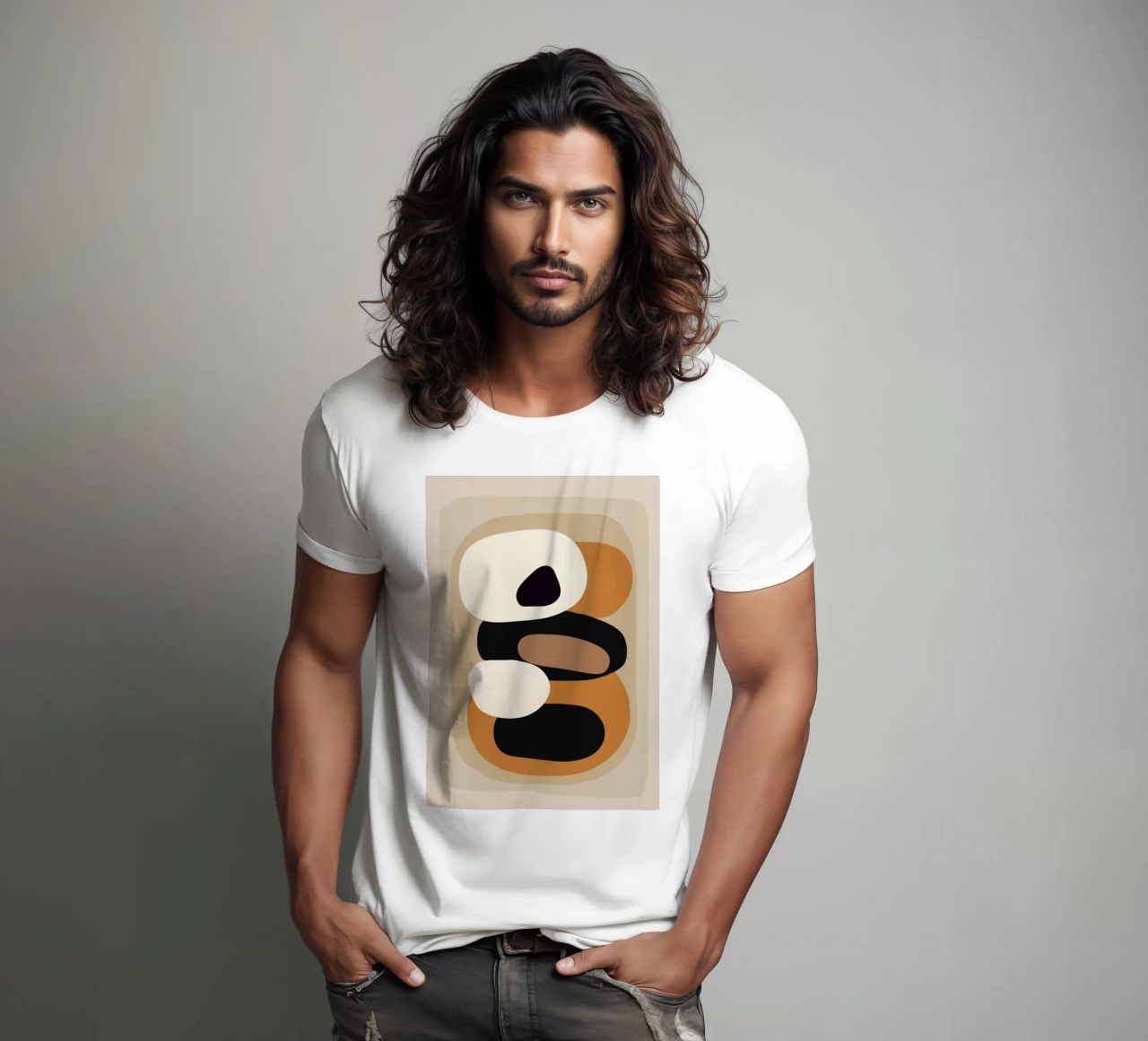 Minimal Abstract Shape Art 2 t-shirt da Flow Line