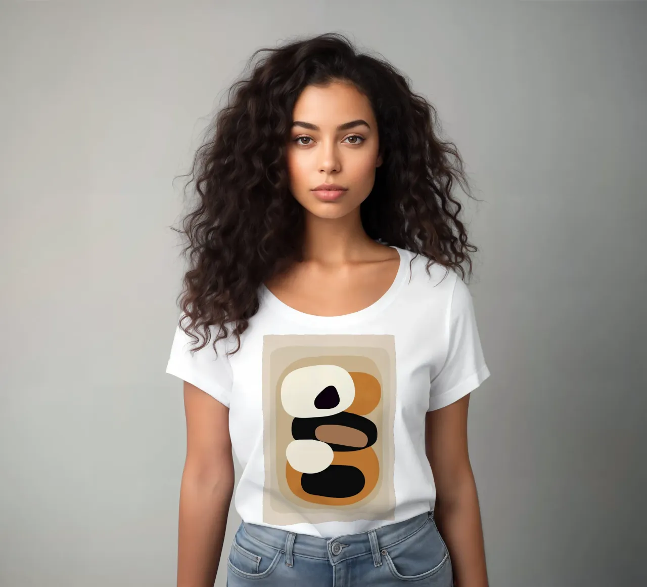 Minimal Abstract Shape Art 2 t-shirt da donna da Flow Line