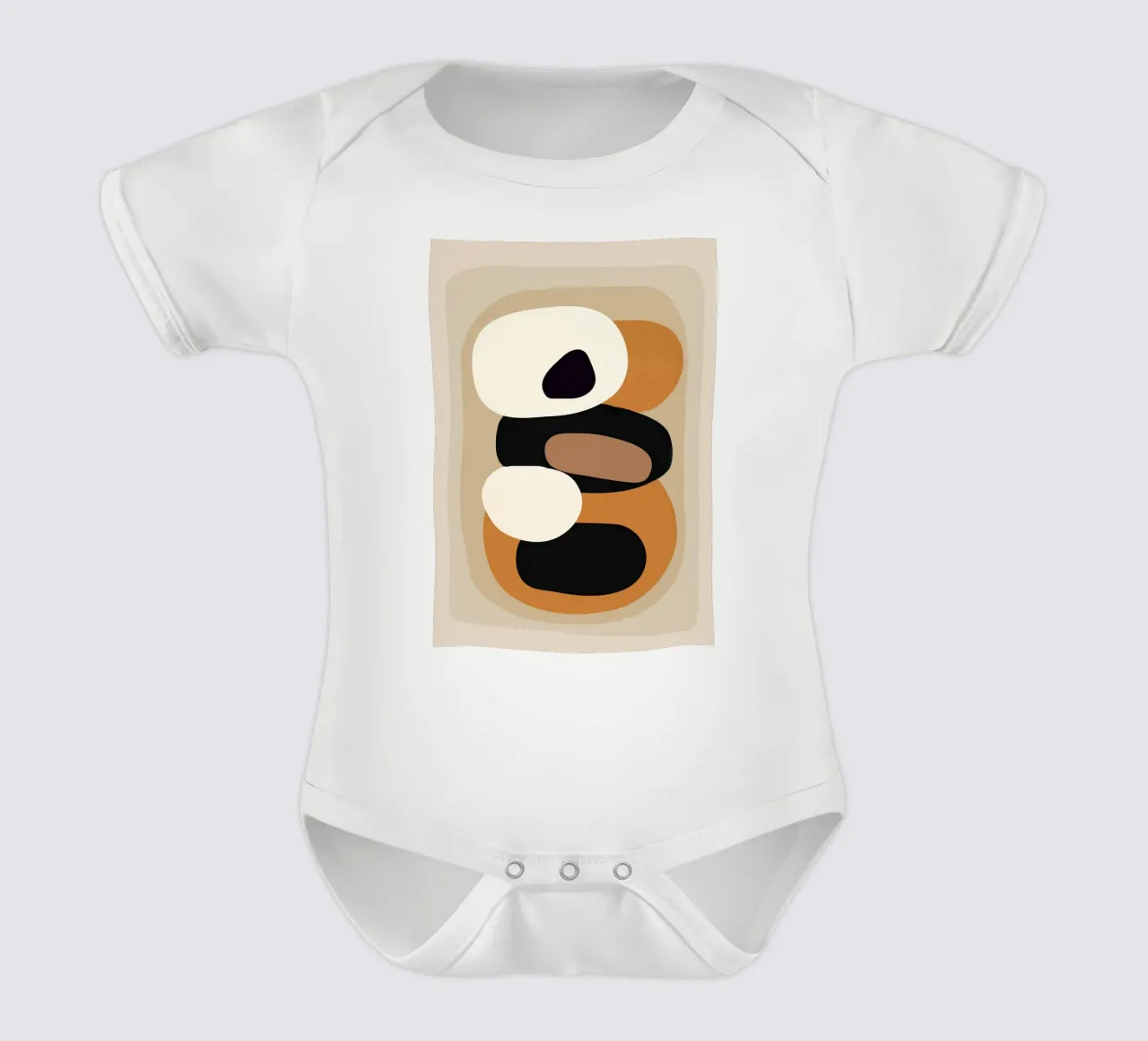 Minimal Abstract Shape Art 2 body neonato maniche corte da Flow Line