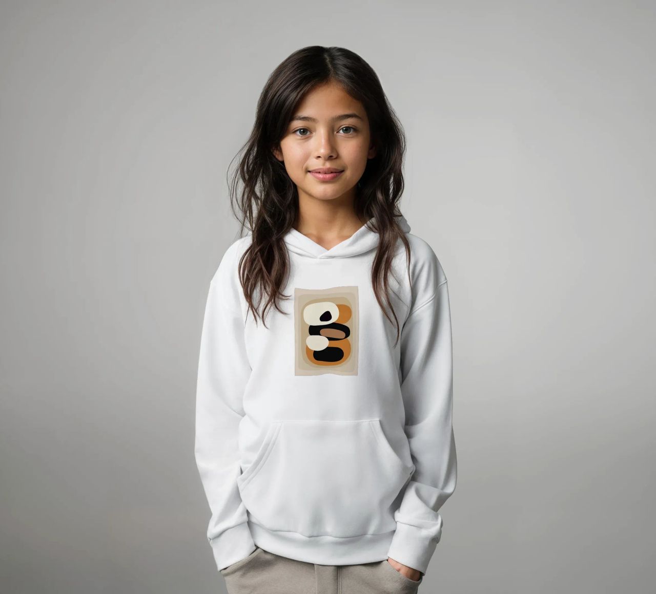Minimal Abstract Shape Art 2 felpa bambino con cappuccio da Flow Line