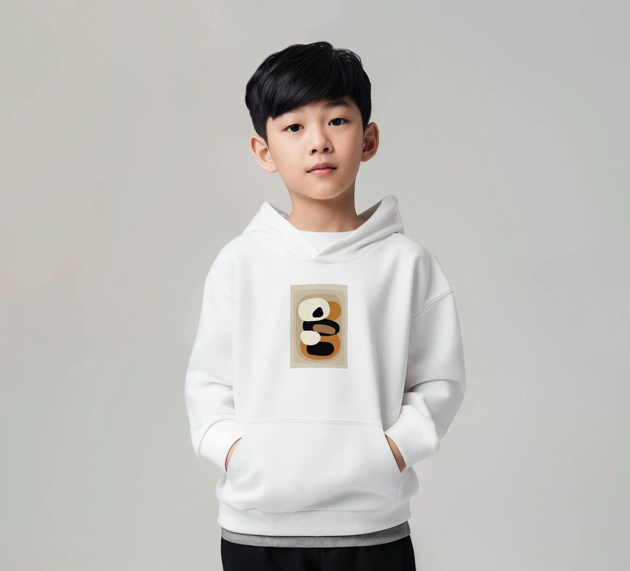 Minimal Abstract Shape Art 2 felpa bambino con cappuccio da Flow Line