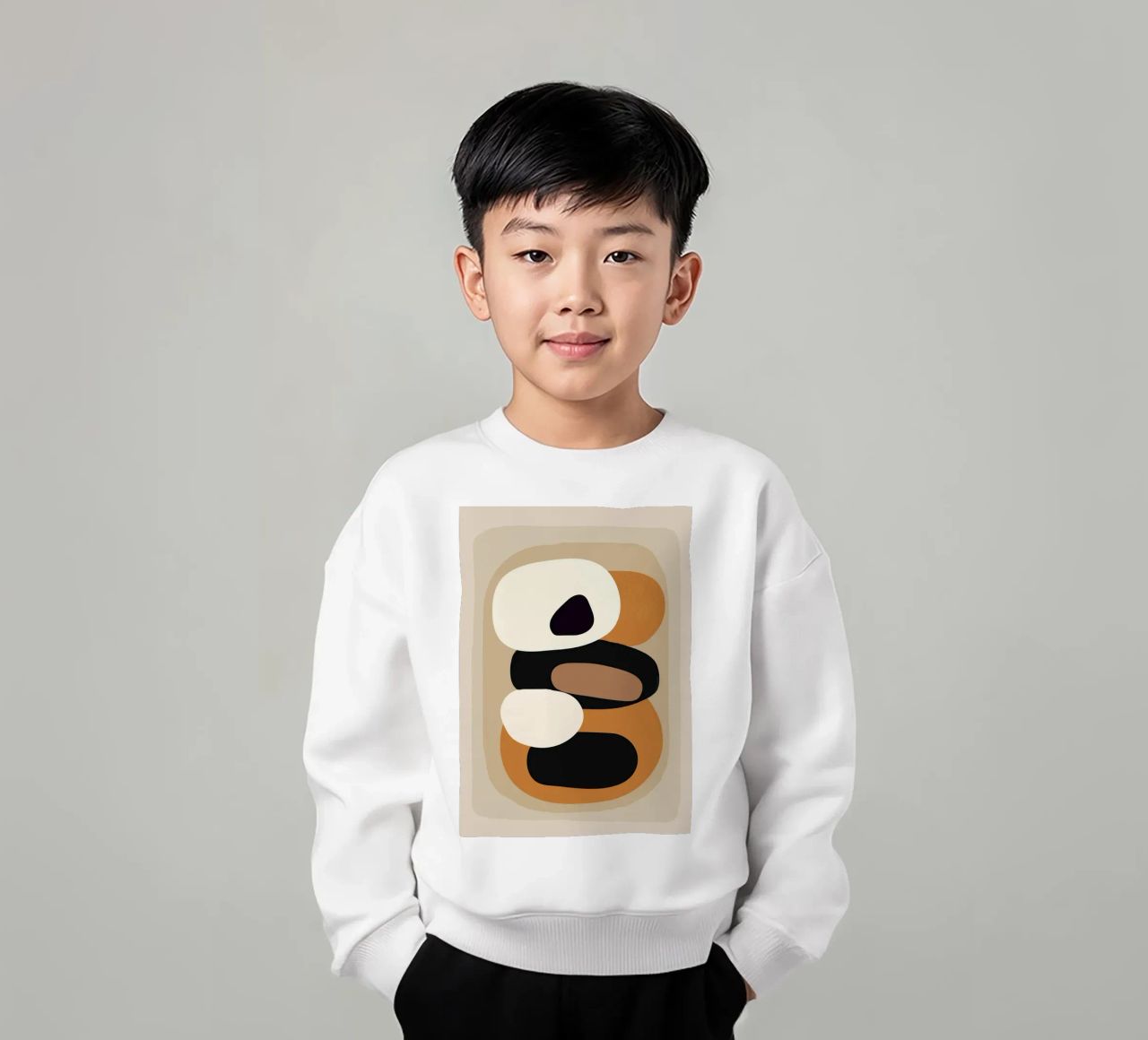 Minimal Abstract Shape Art 2 felpa bambino da Flow Line