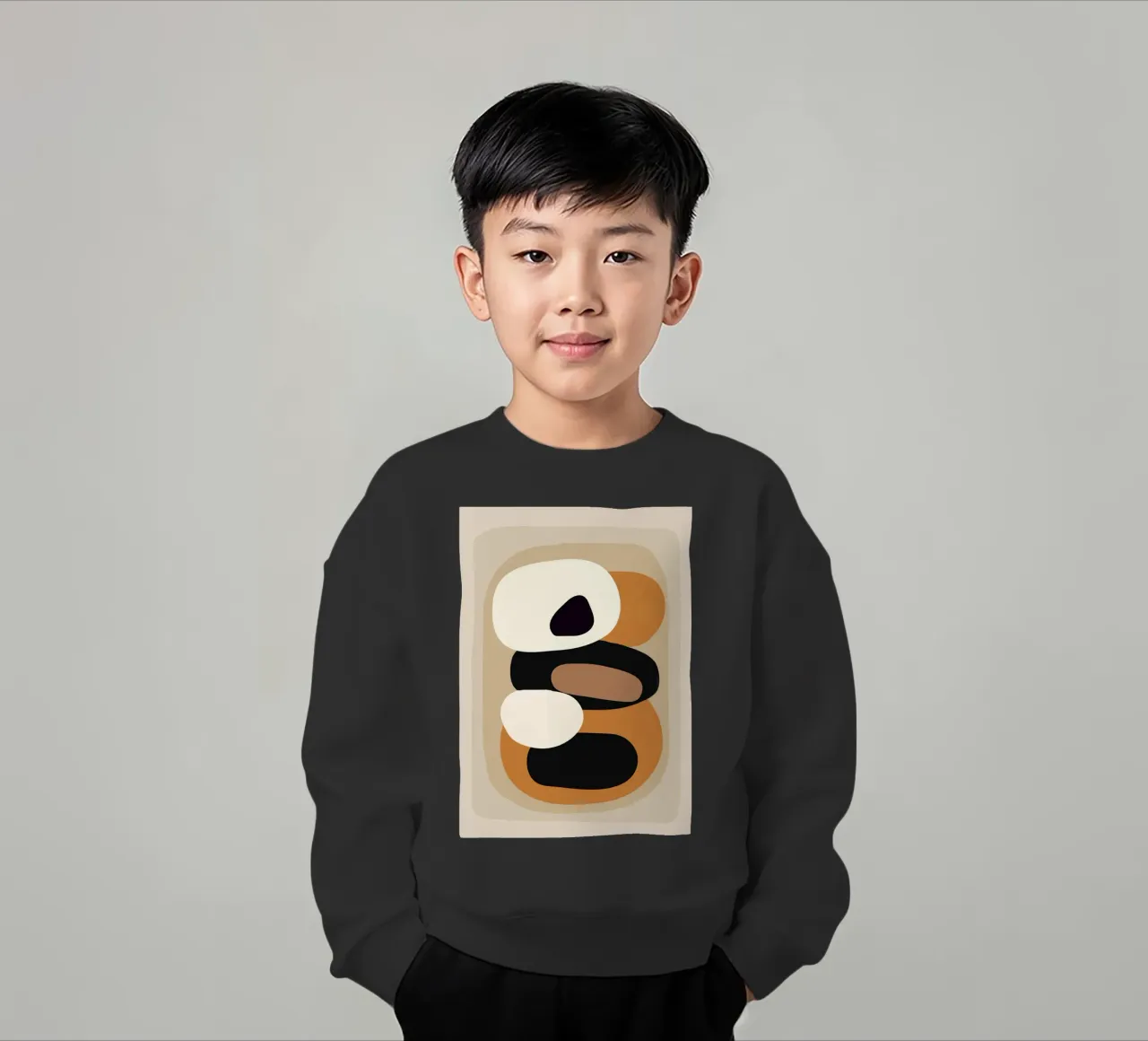 Minimal Abstract Shape Art 2 felpa bambino da Flow Line
