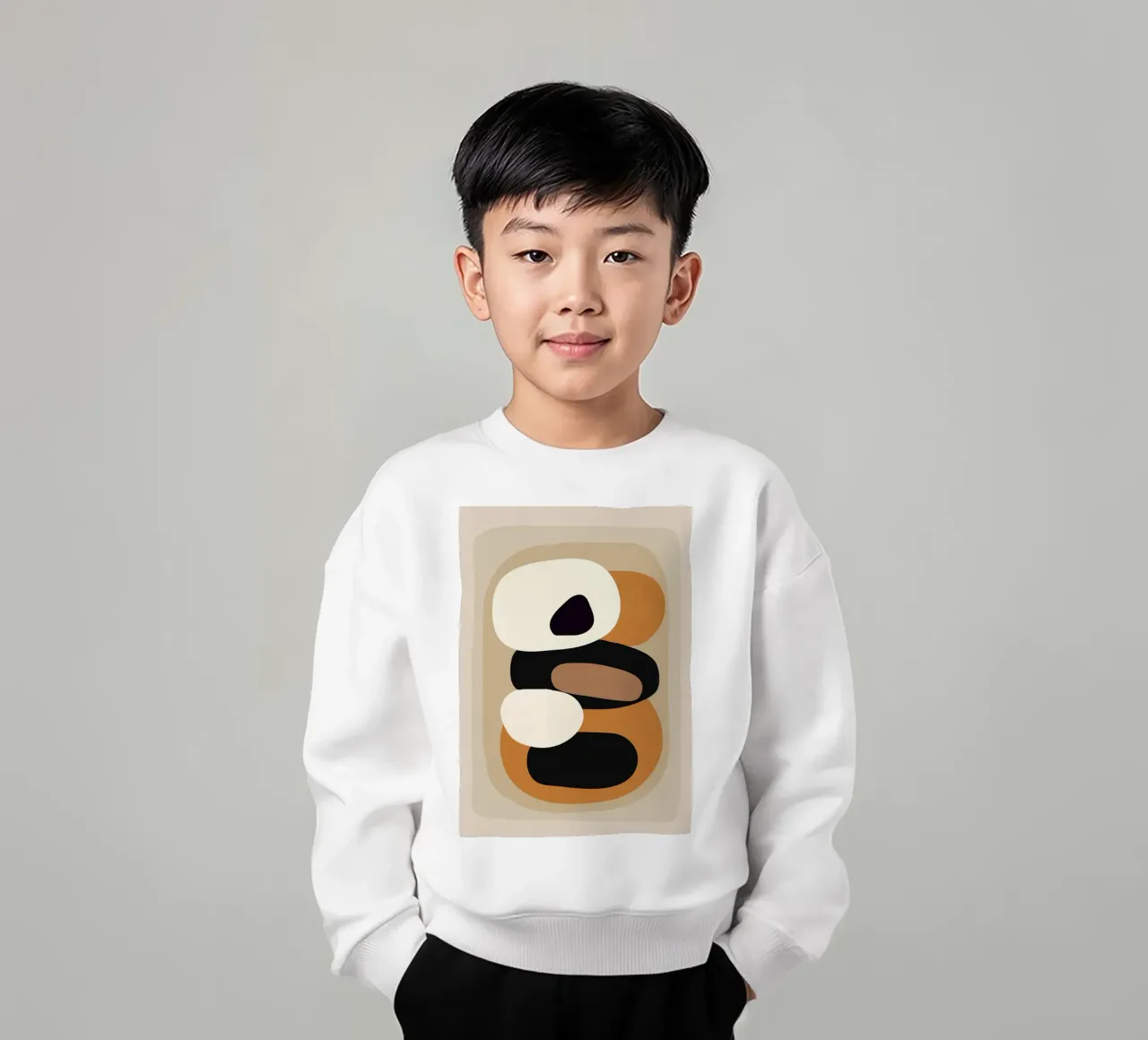 Minimal Abstract Shape Art 2 Kinder Sweatshirt von Flow Line