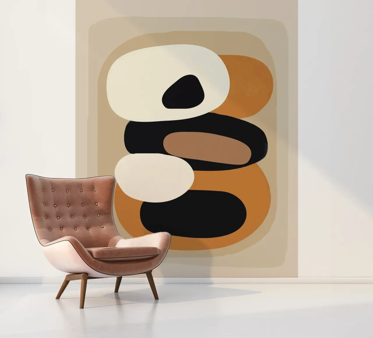 Minimal Abstract Shape Art 2 fotobehang van Flow Line