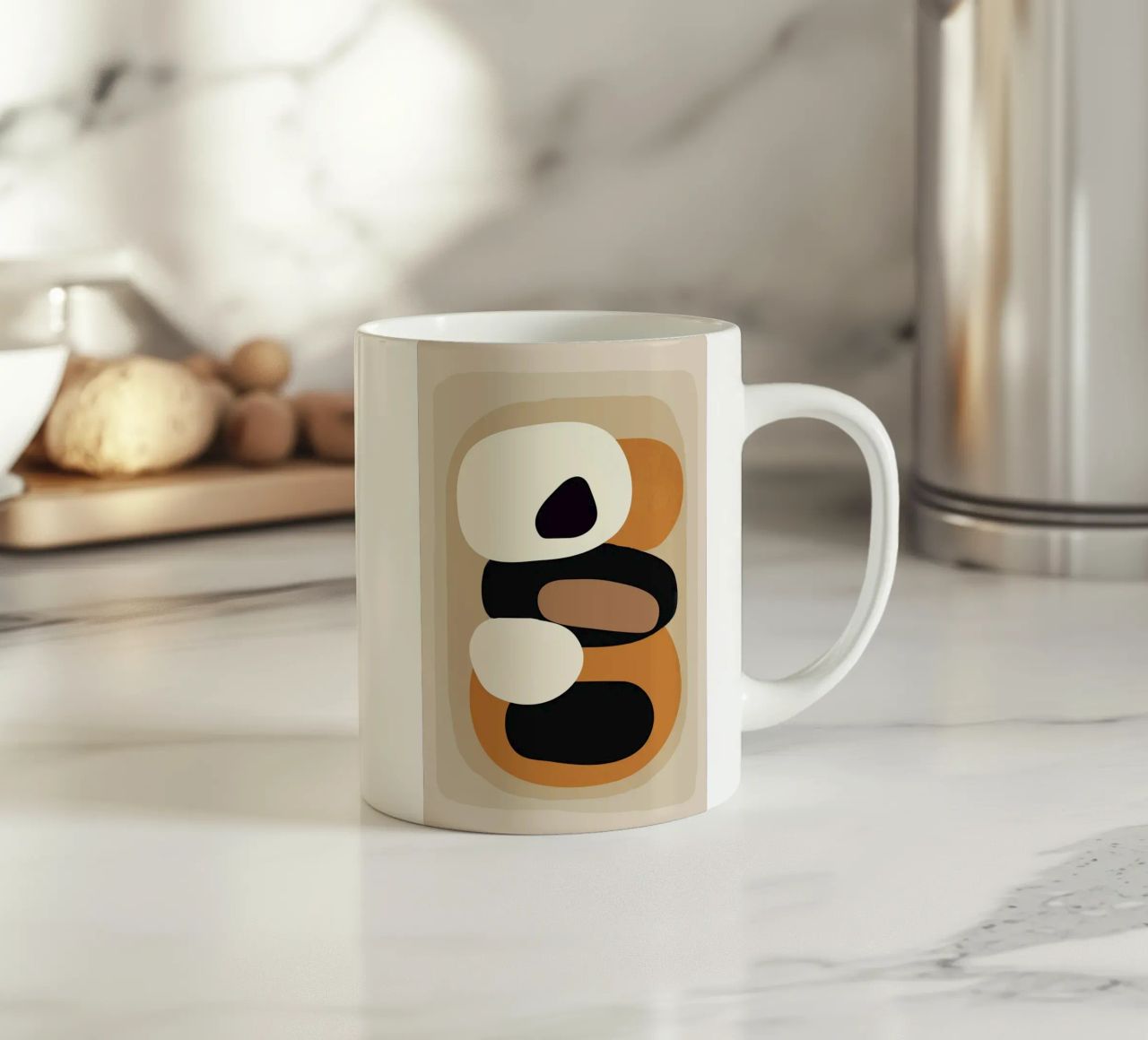 Minimal Abstract Shape Art 2 tazza in ceramica da Flow Line