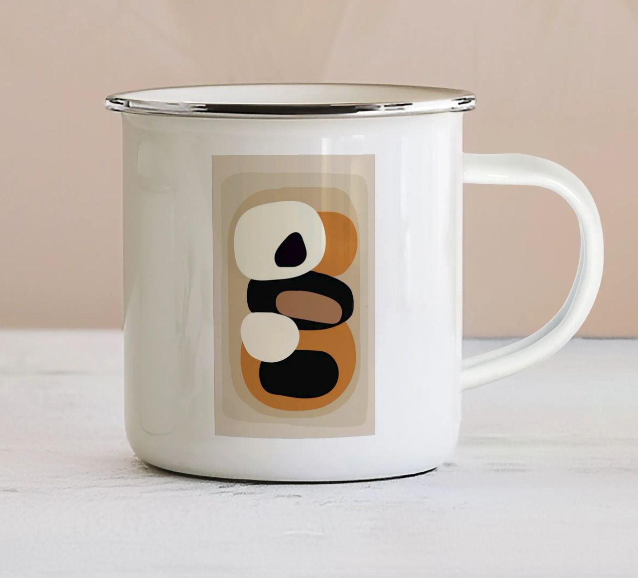Minimal Abstract Shape Art 2 tazza in smalto da Flow Line