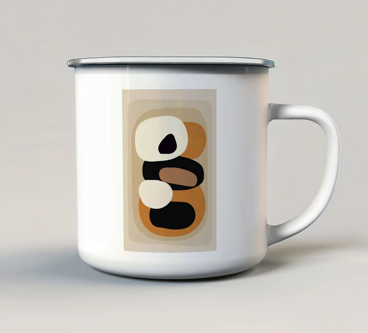 Minimal Abstract Shape Art 2 tazza in smalto da Flow Line