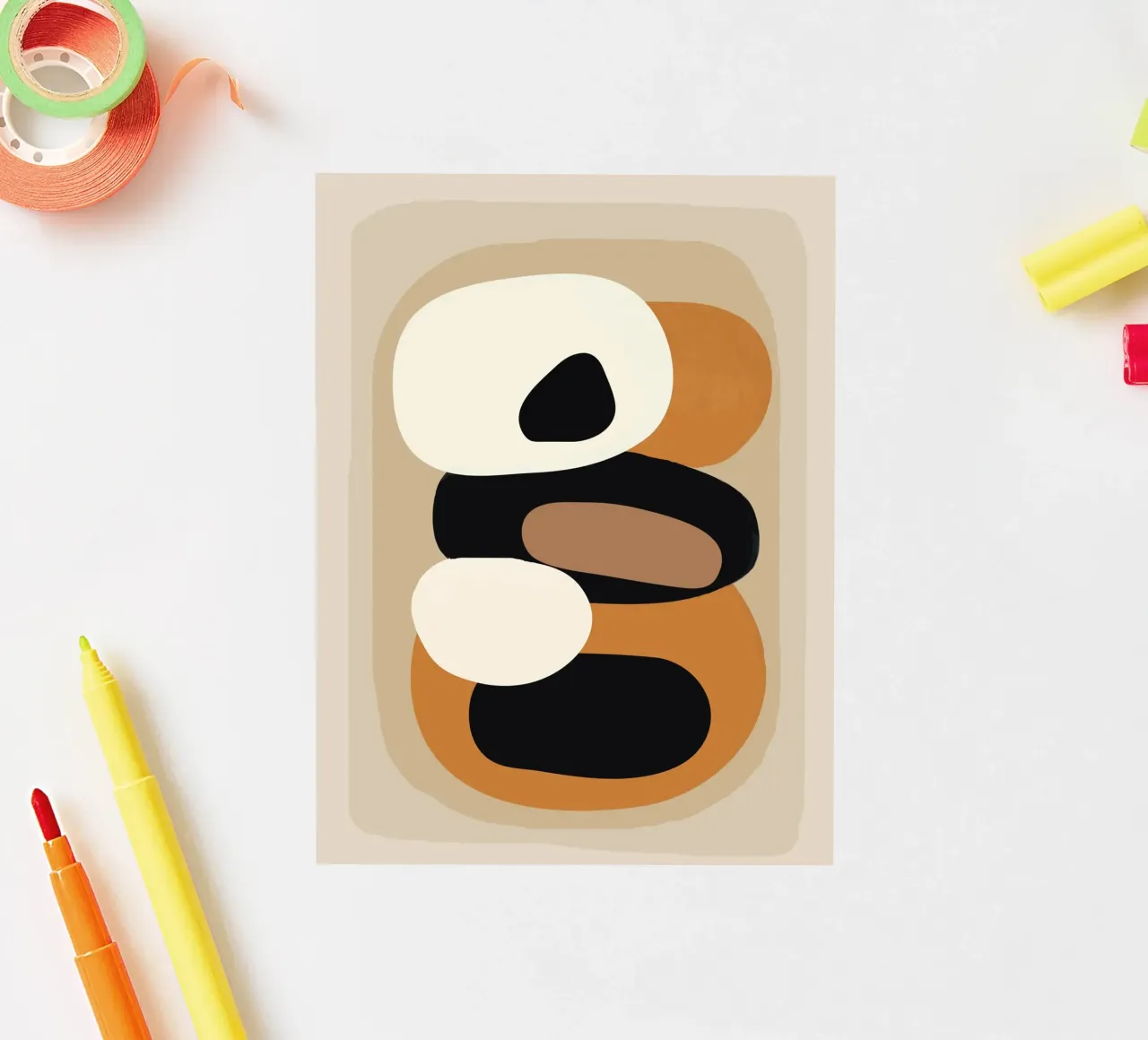 Minimal Abstract Shape Art 2 adesivo da Flow Line