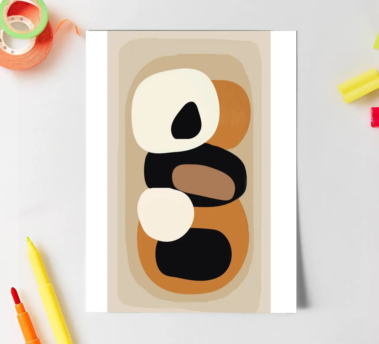Minimal Abstract Shape Art 2 foglio adesivo da Flow Line