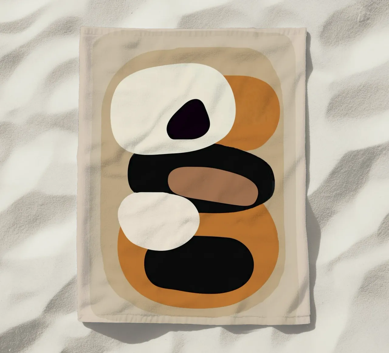 Minimal Abstract Shape Art 2 beach towel by Flow Line