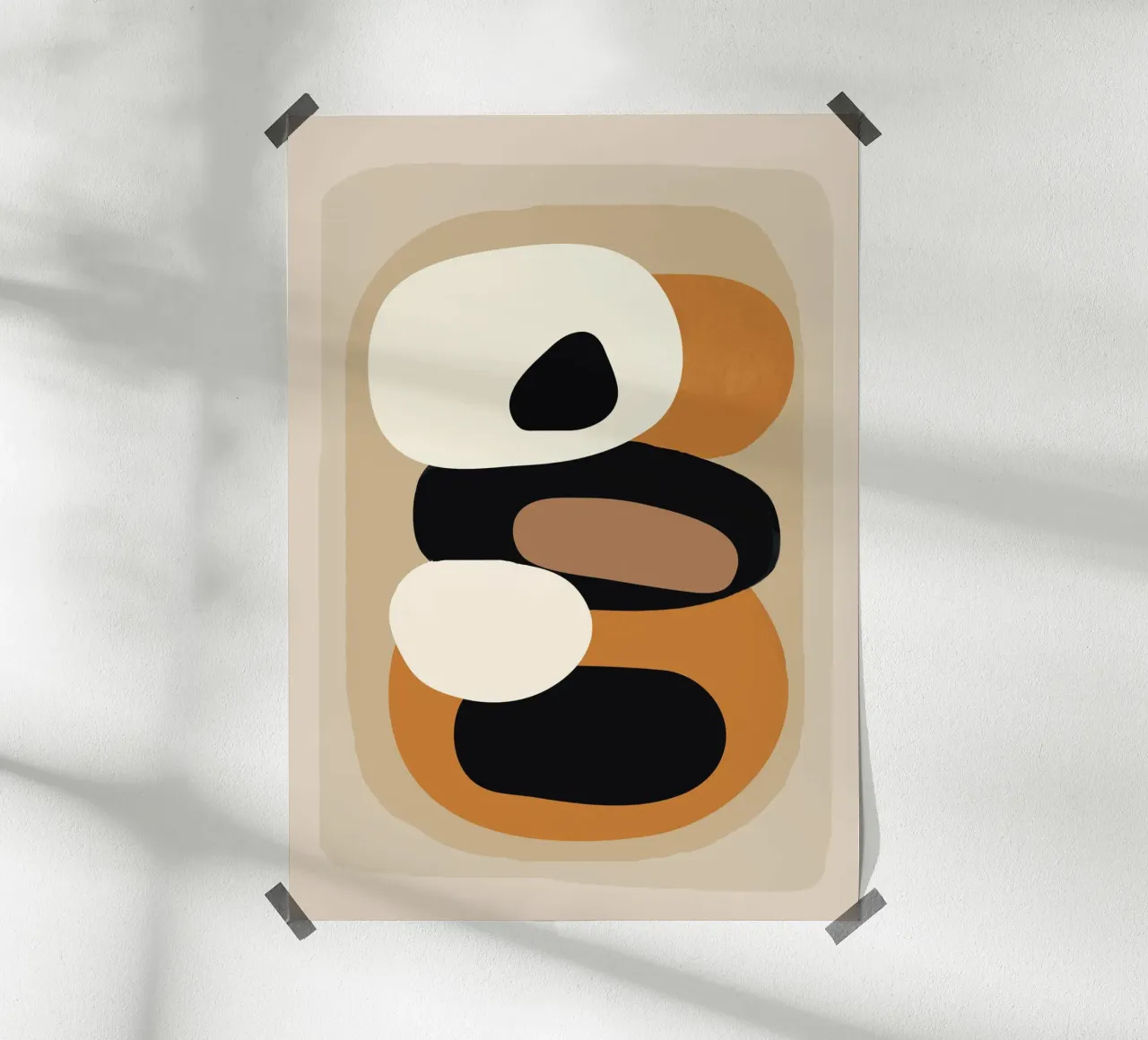 Minimal Abstract Shape Art 2 carta hahnemühle da Flow Line