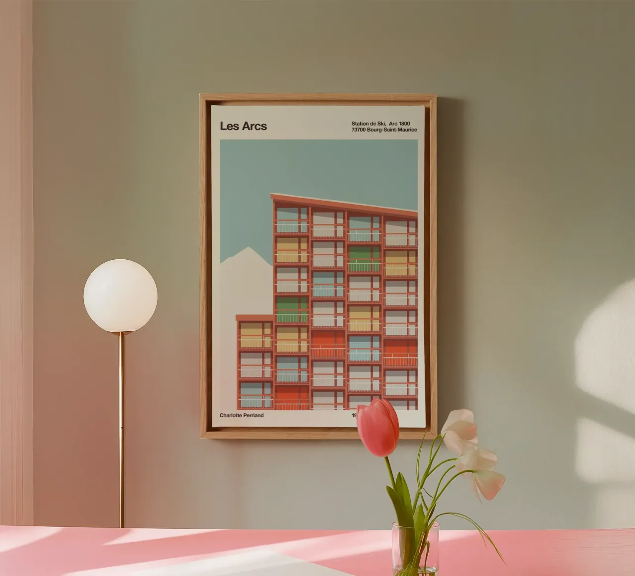 Les Arcs - Charlotte Perriand tela con Cornice a cassetta da Florent Bodart
