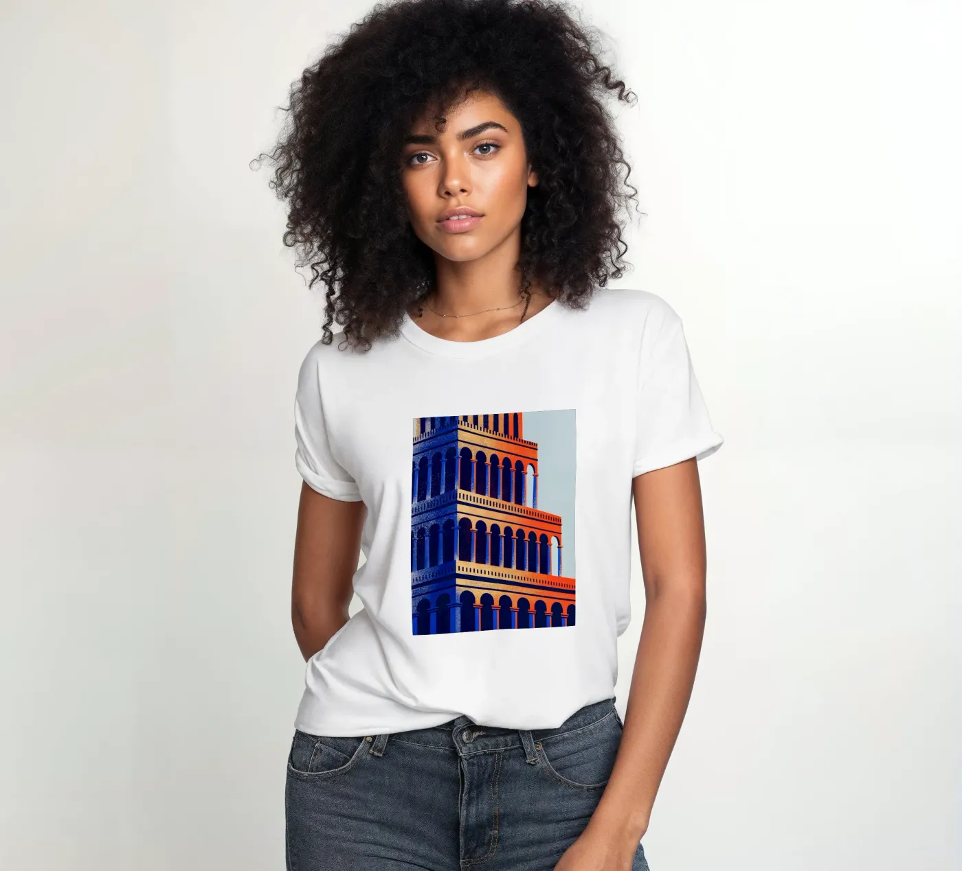 Building women's fitted t-shirt by SOUL SHOP