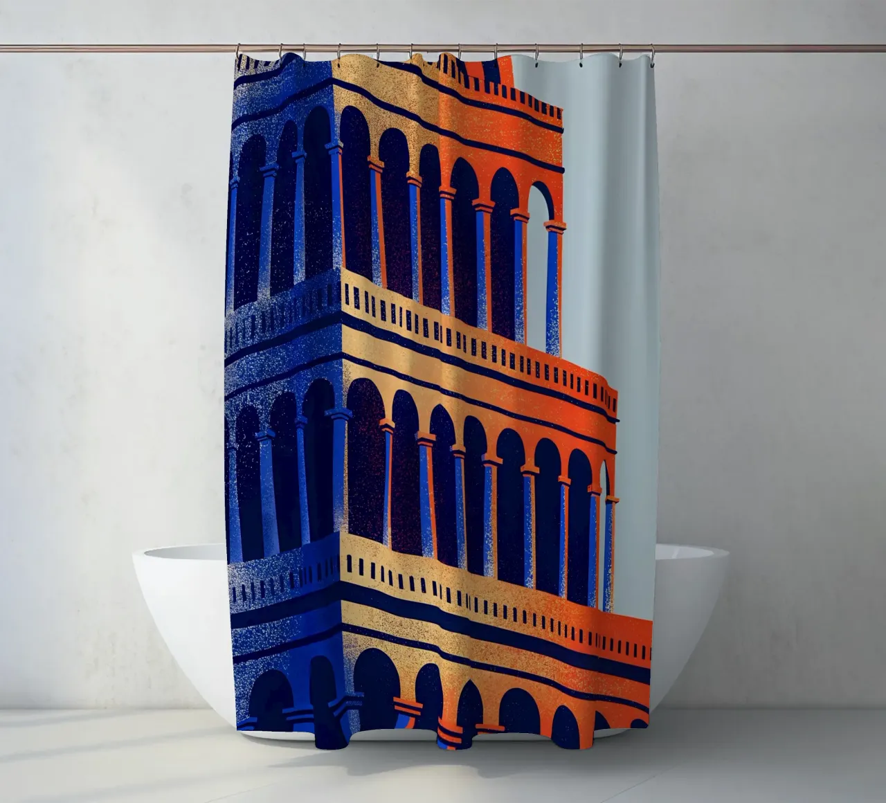 Building shower curtain by SOUL SHOP