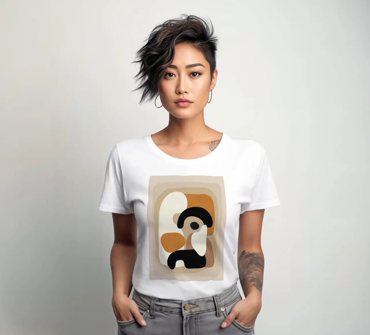 Minimal Abstract Shape Art 3 t-shirt da donna da Flow Line