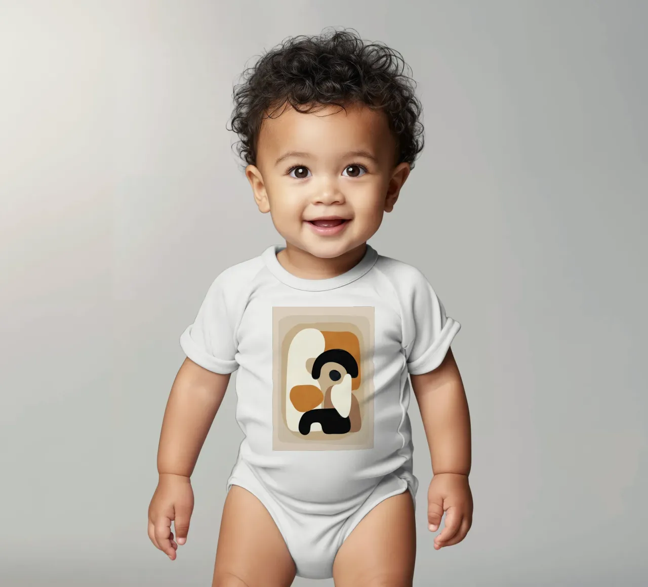 Minimal Abstract Shape Art 3 body neonato maniche corte da Flow Line