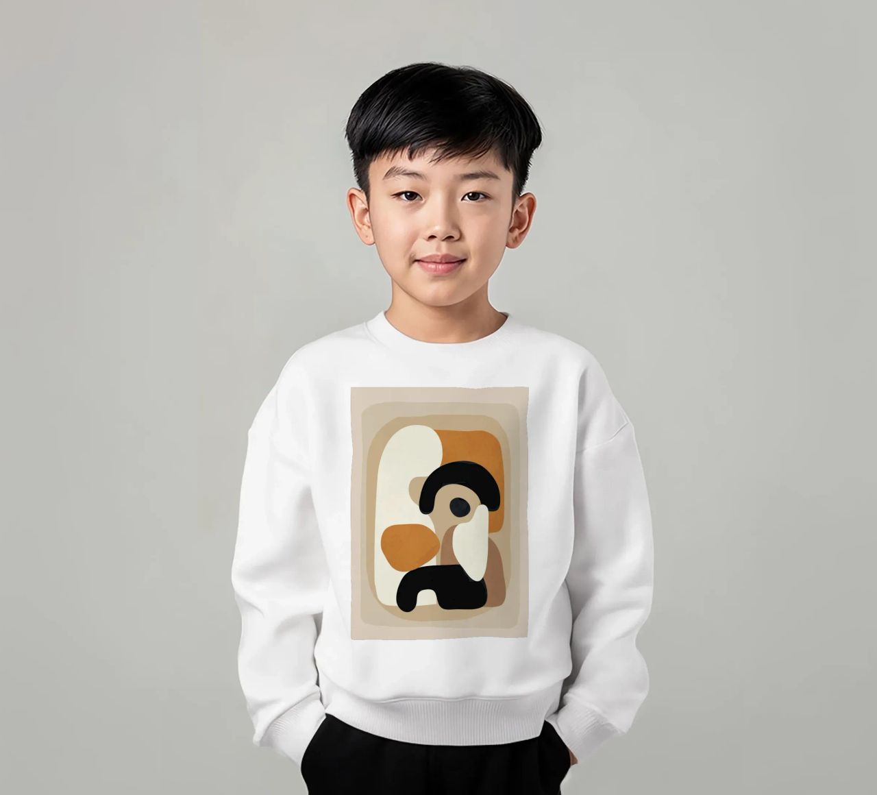 Minimal Abstract Shape Art 3 felpa bambino da Flow Line