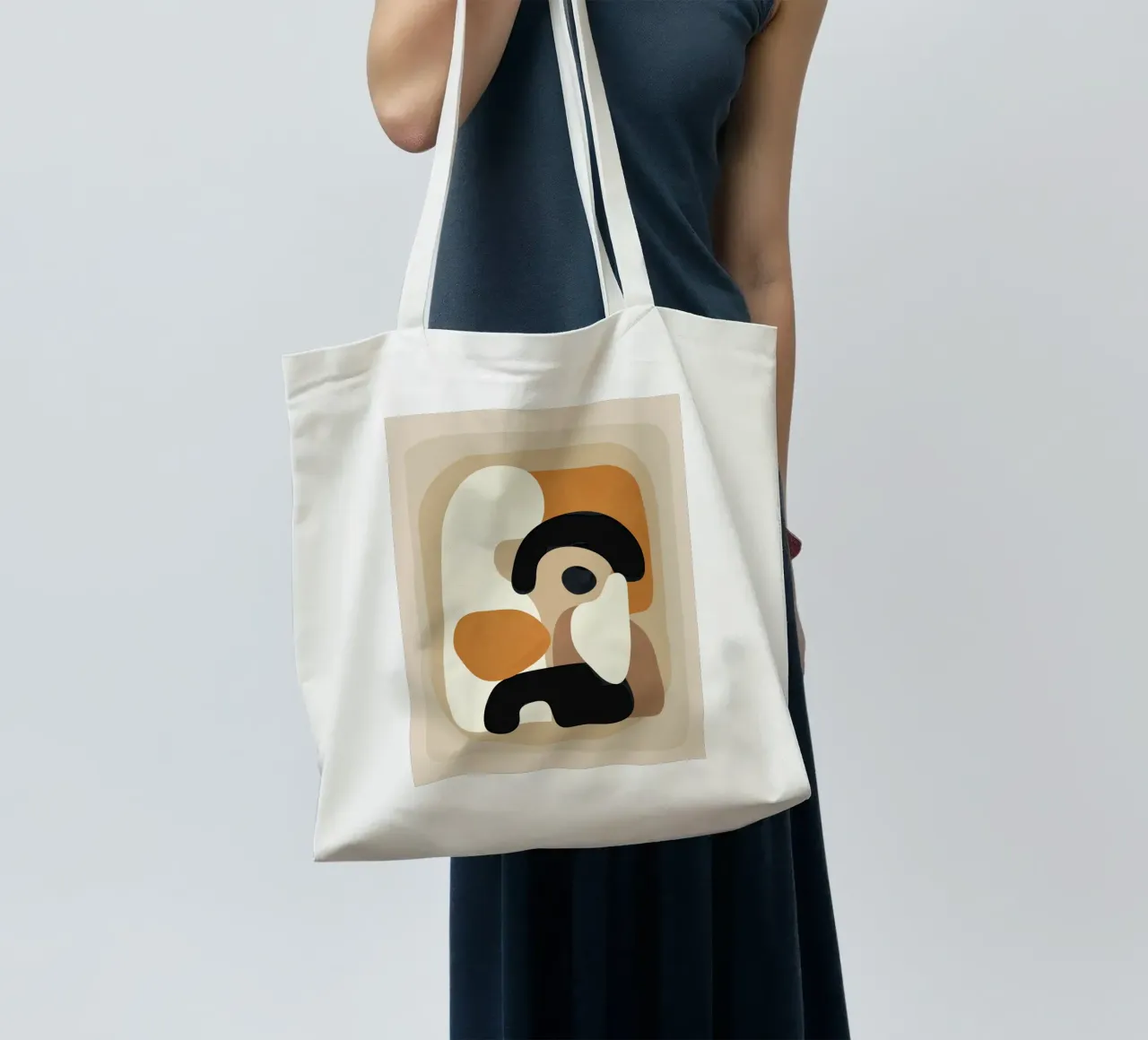 Minimal Abstract Shape Art 3 borsa in juta da Flow Line
