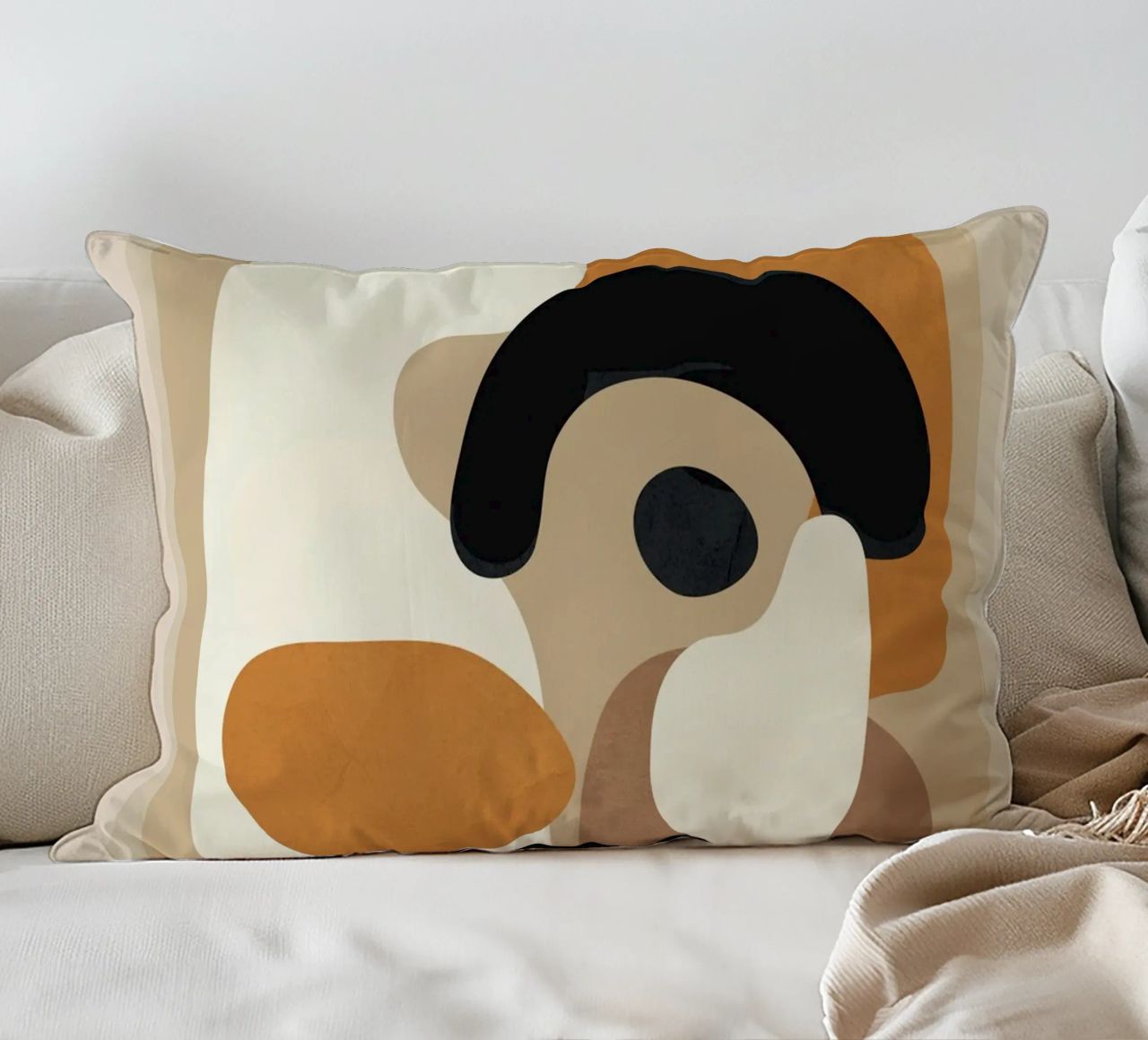 Minimal Abstract Shape Art 3 cuscino da Flow Line