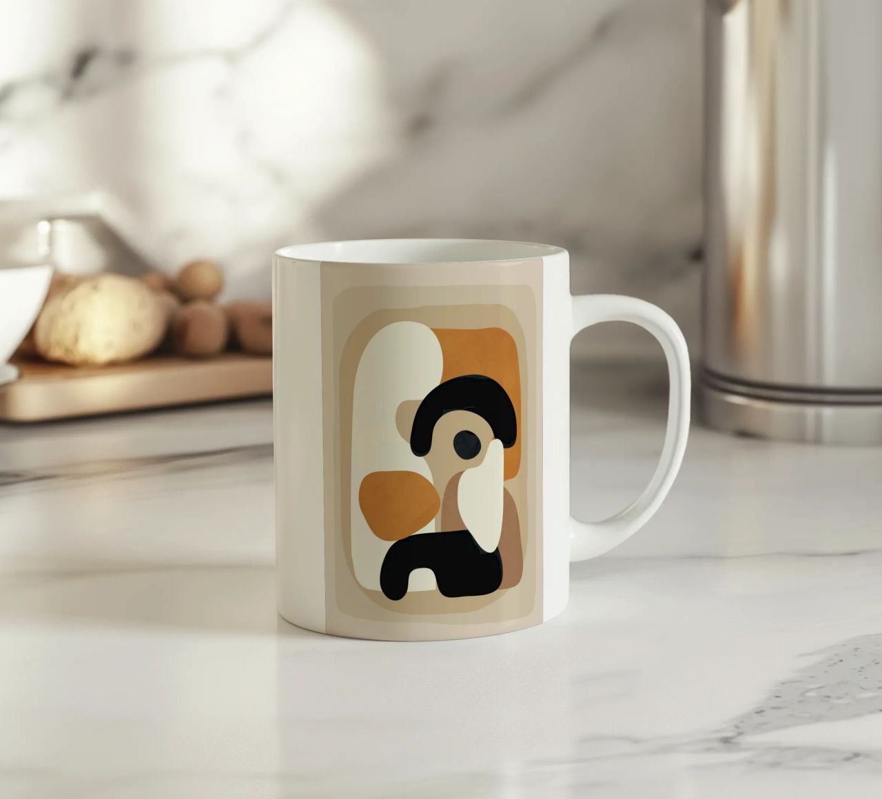 Minimal Abstract Shape Art 3 tazza in ceramica da Flow Line