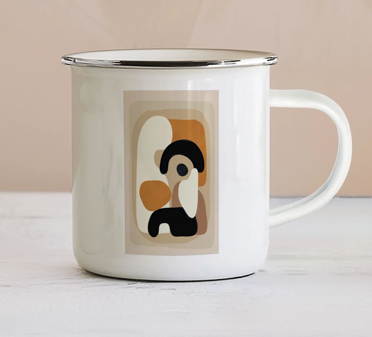 Minimal Abstract Shape Art 3 tazza in smalto da Flow Line