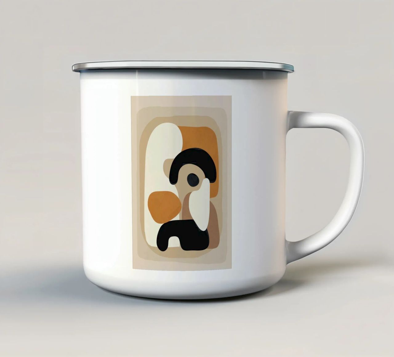 Minimal Abstract Shape Art 3 tazza in smalto da Flow Line