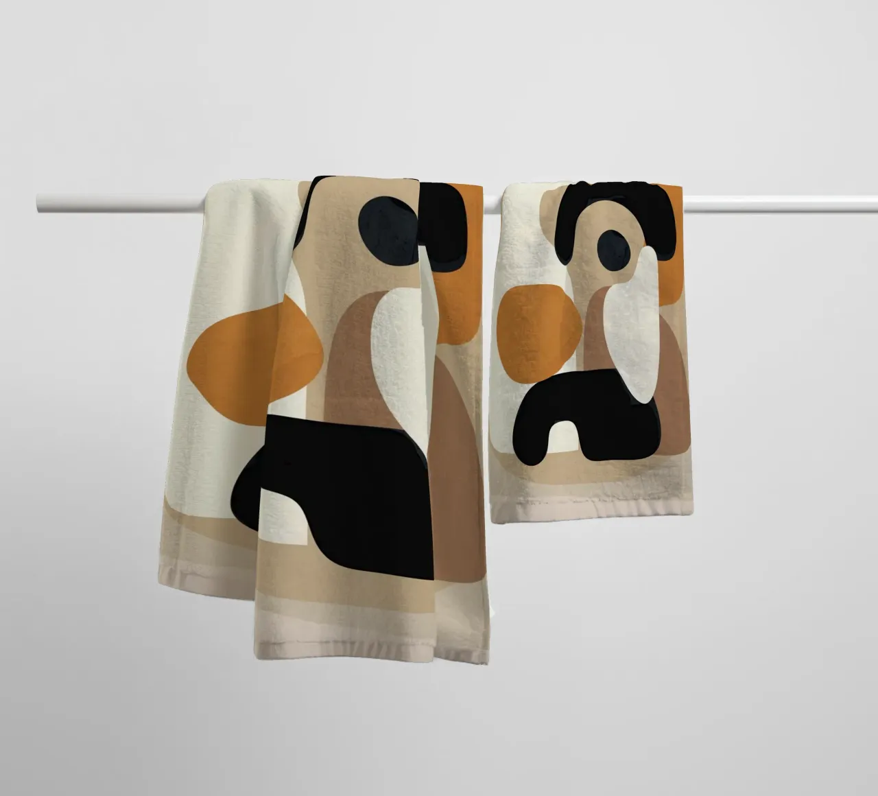 Minimal Abstract Shape Art 3 serviette de bain de Flow Line