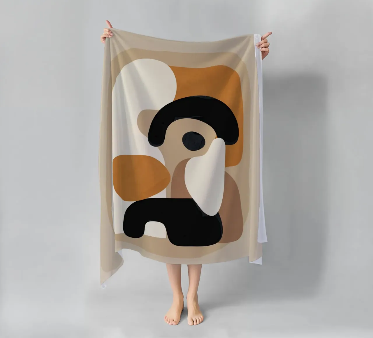 Minimal Abstract Shape Art 3 Strandtuch von Flow Line