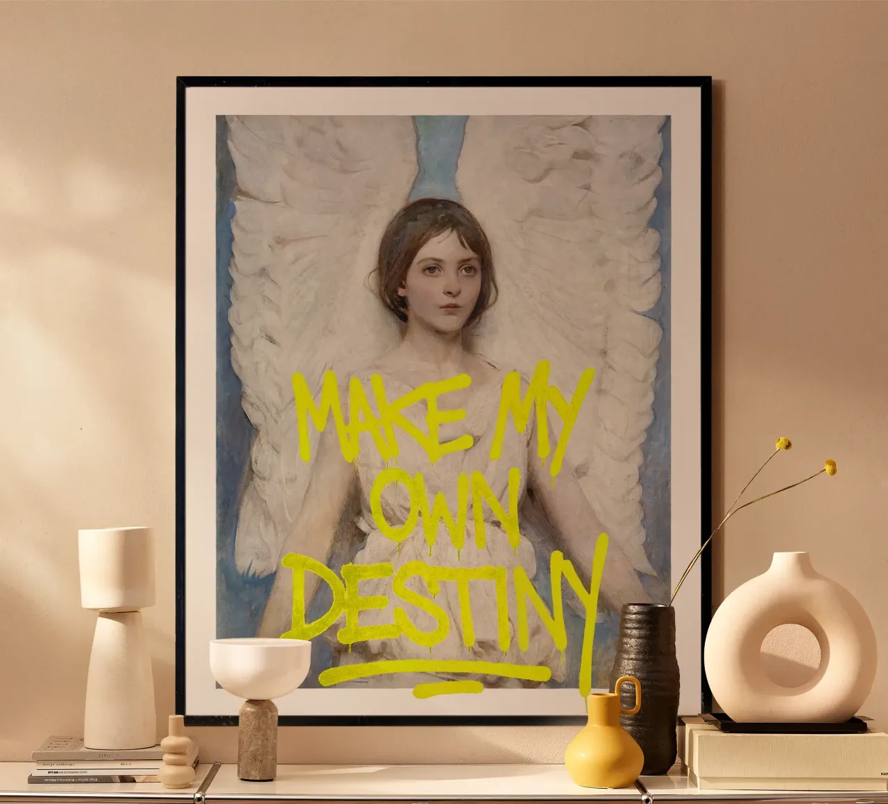 Destiny Is Mine poster with wooden frame by KUNSTstück