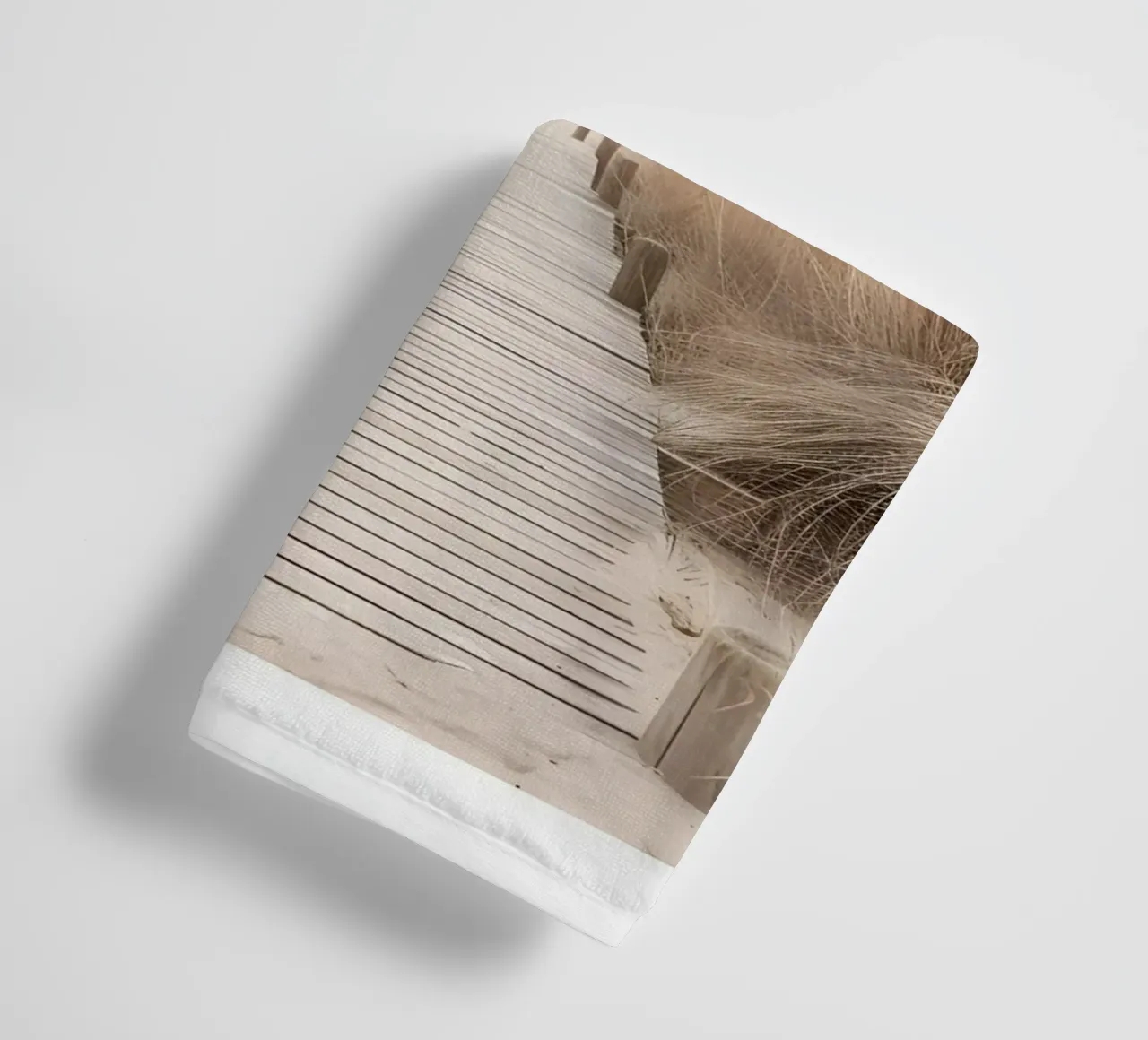 Serene Beach Boardwalk Print - Minimalist Coastal Path towel by ClubArt