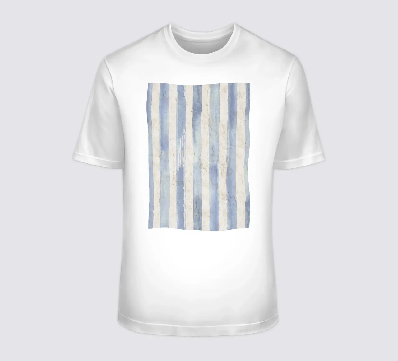 Stampa a righe bianche e blu invecchiate - Coastal Vintage t-shirt da ClubArt