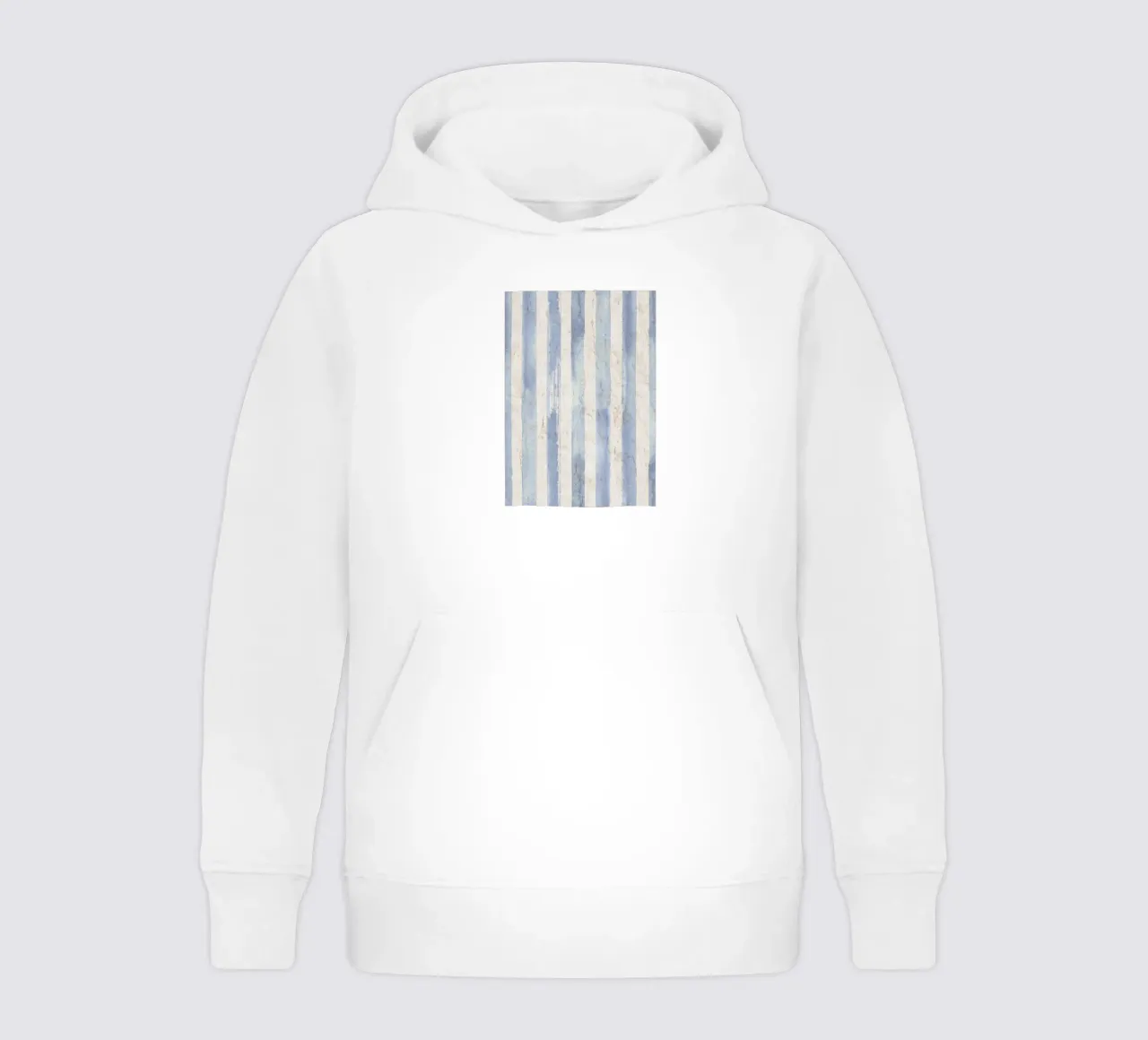 Stampa a righe bianche e blu invecchiate - Coastal Vintage felpa bambino con cappuccio da ClubArt